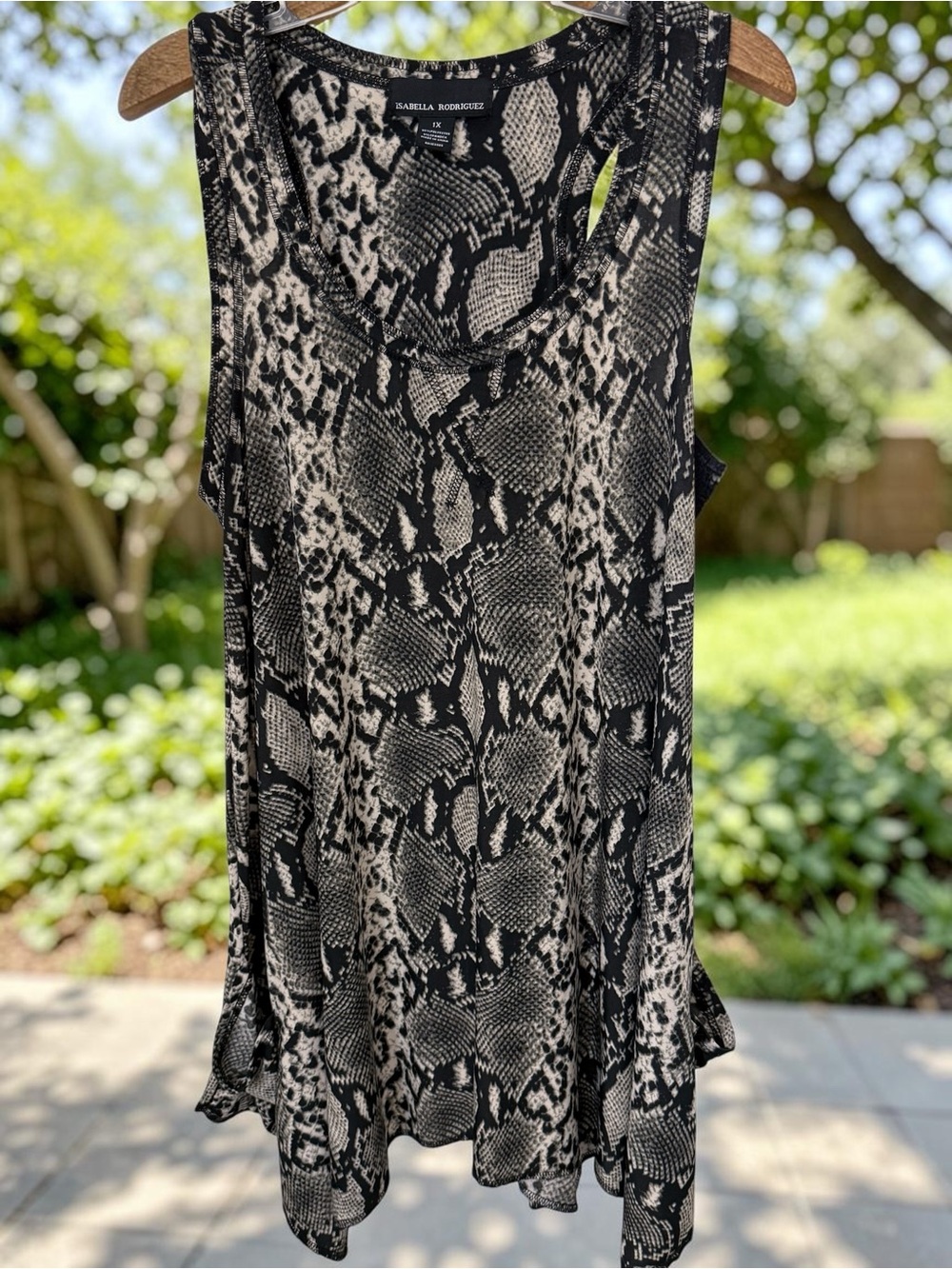 Isabella Rodriguez Black and White Snake Print Tunic